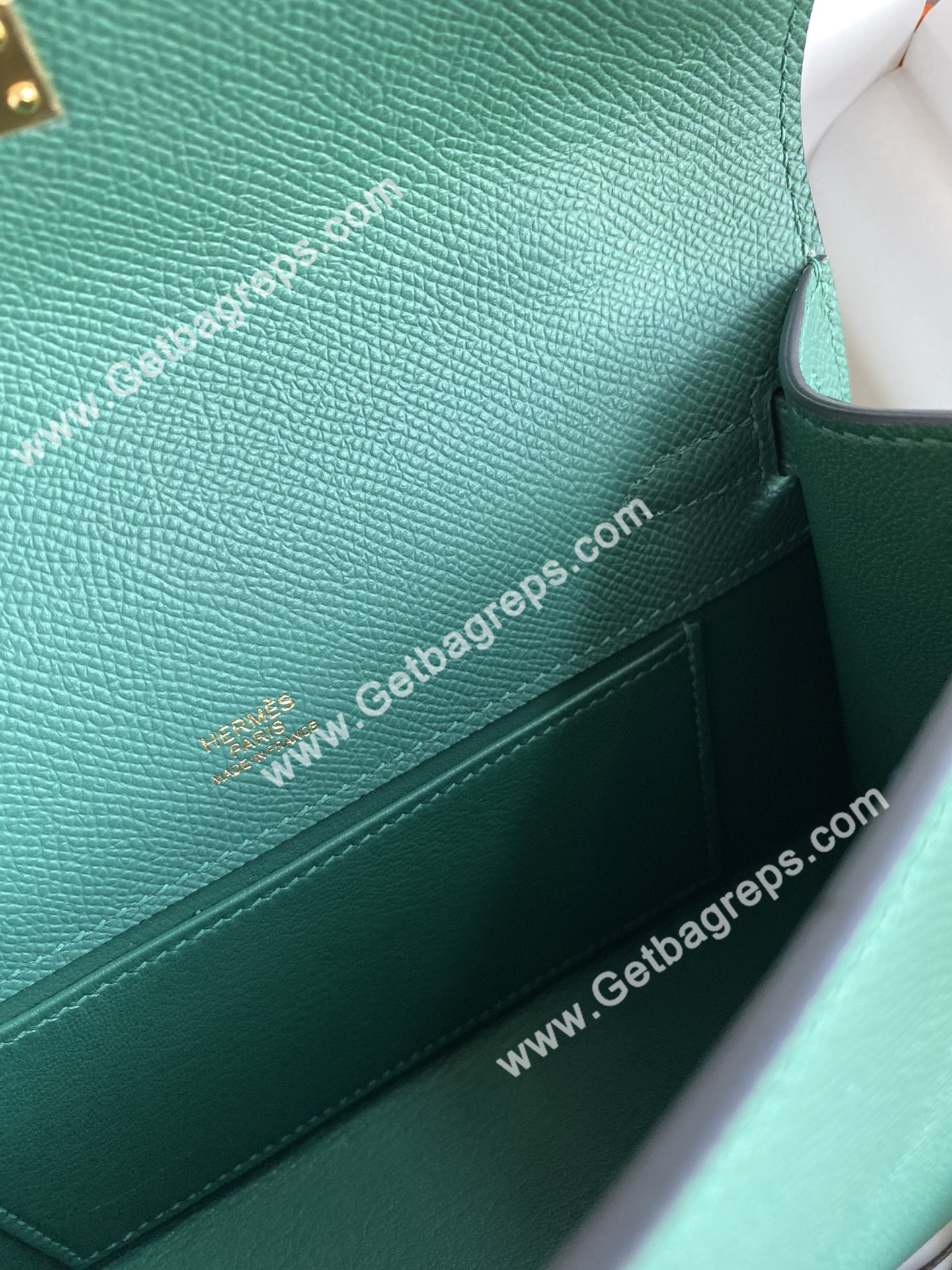 Kelly 22cm Epsom Malachite Green With Gold
