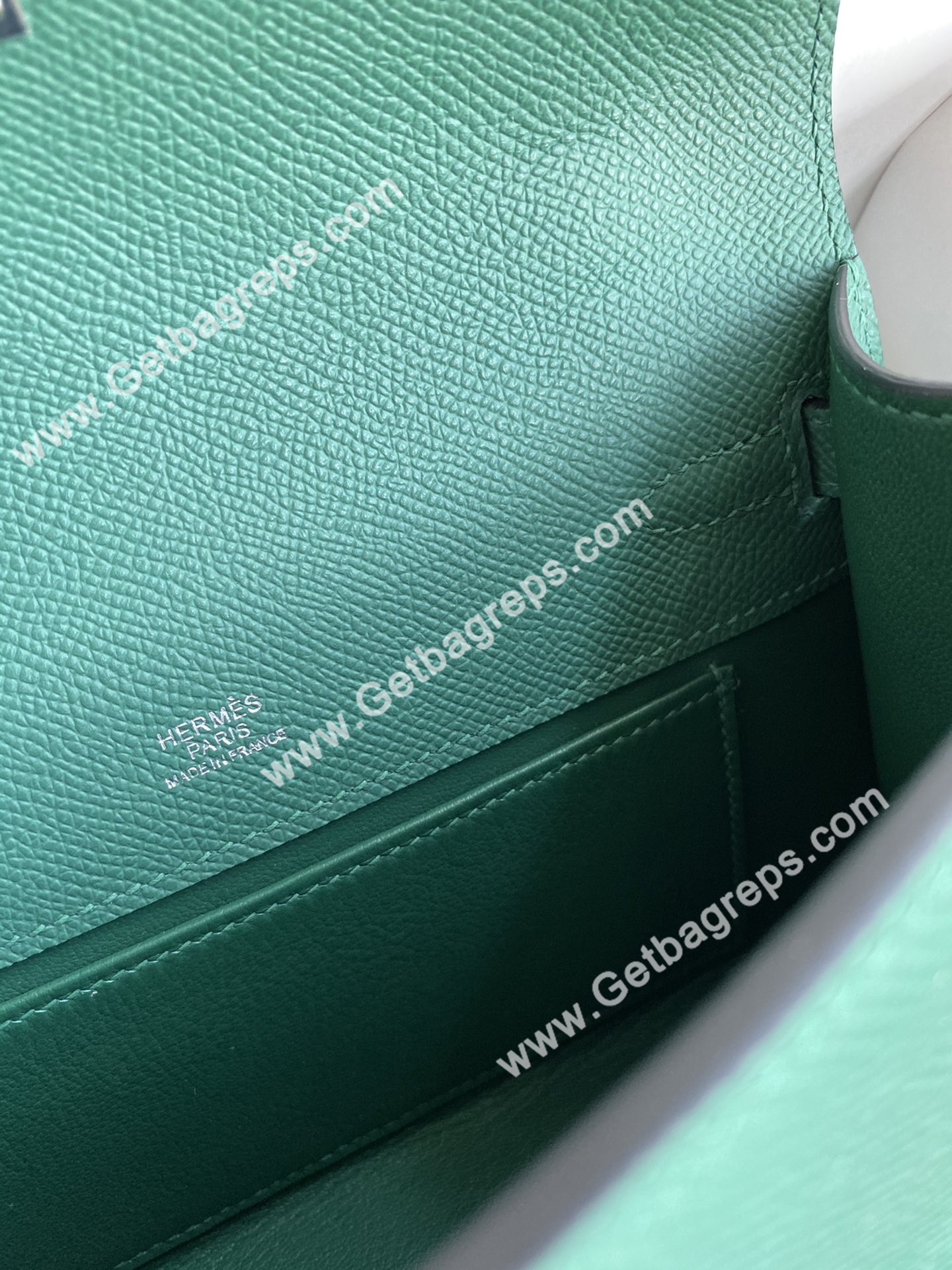 Kelly 22cm Epsom Malachite Green With Silver