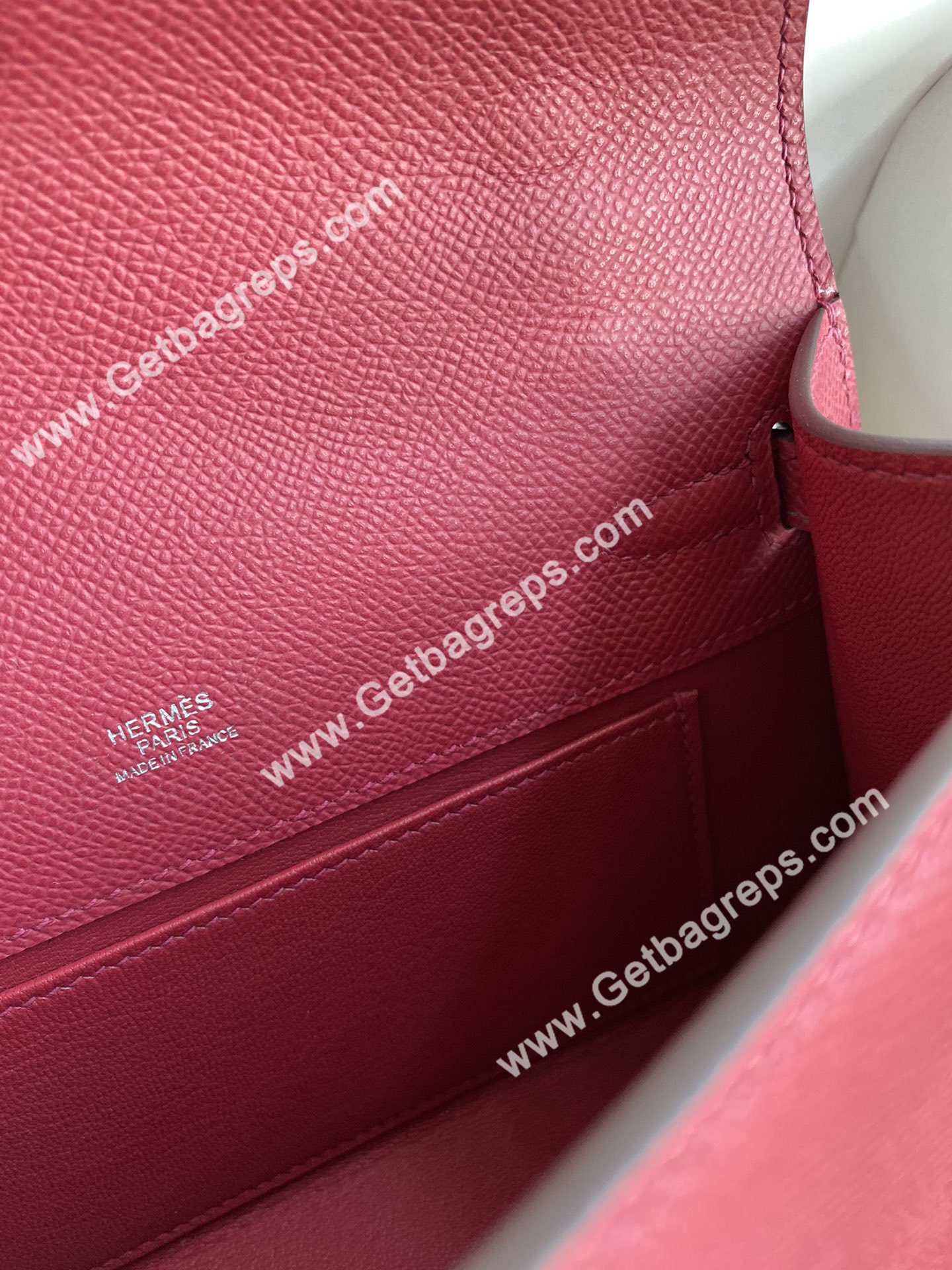 Kelly 22cm Epsom Ruby With Silver