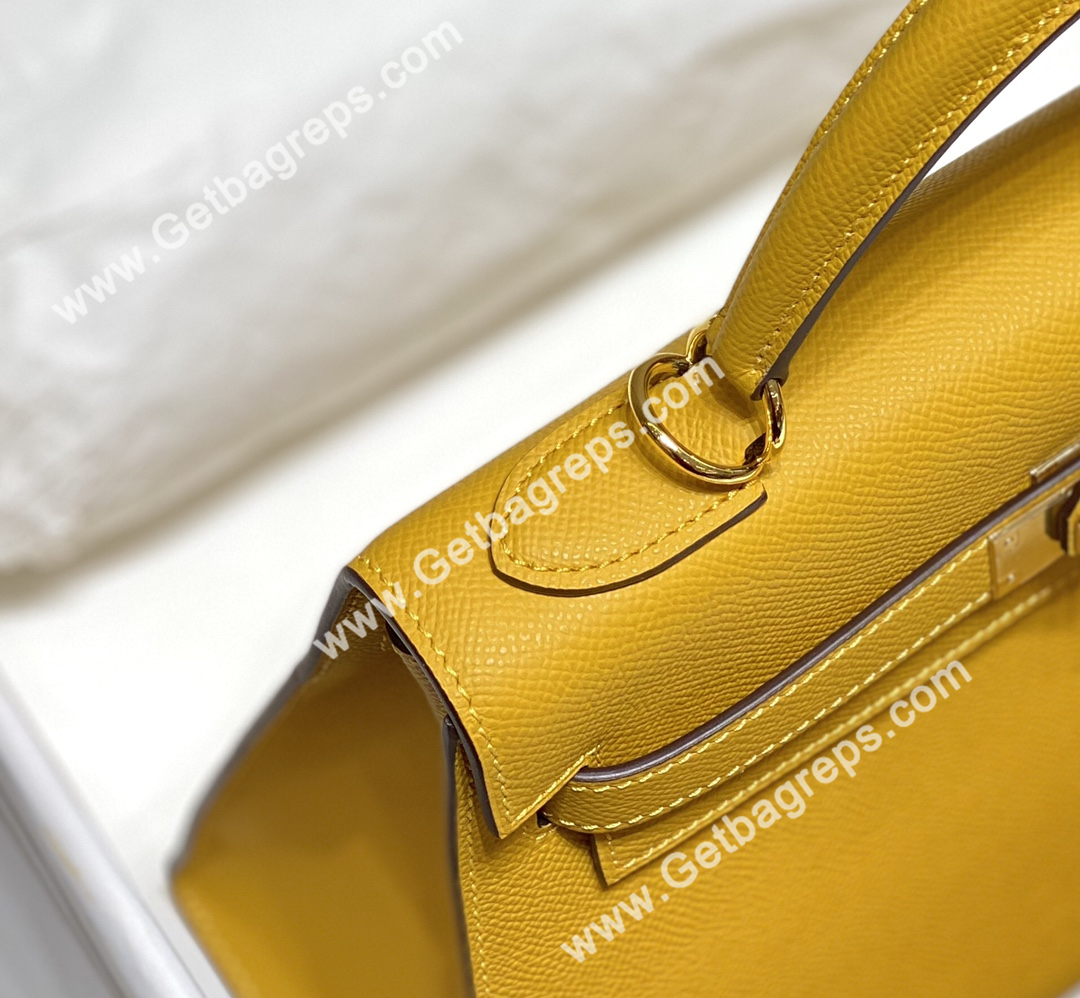 Kelly 25cm 28cm Epsom Amber With Gold