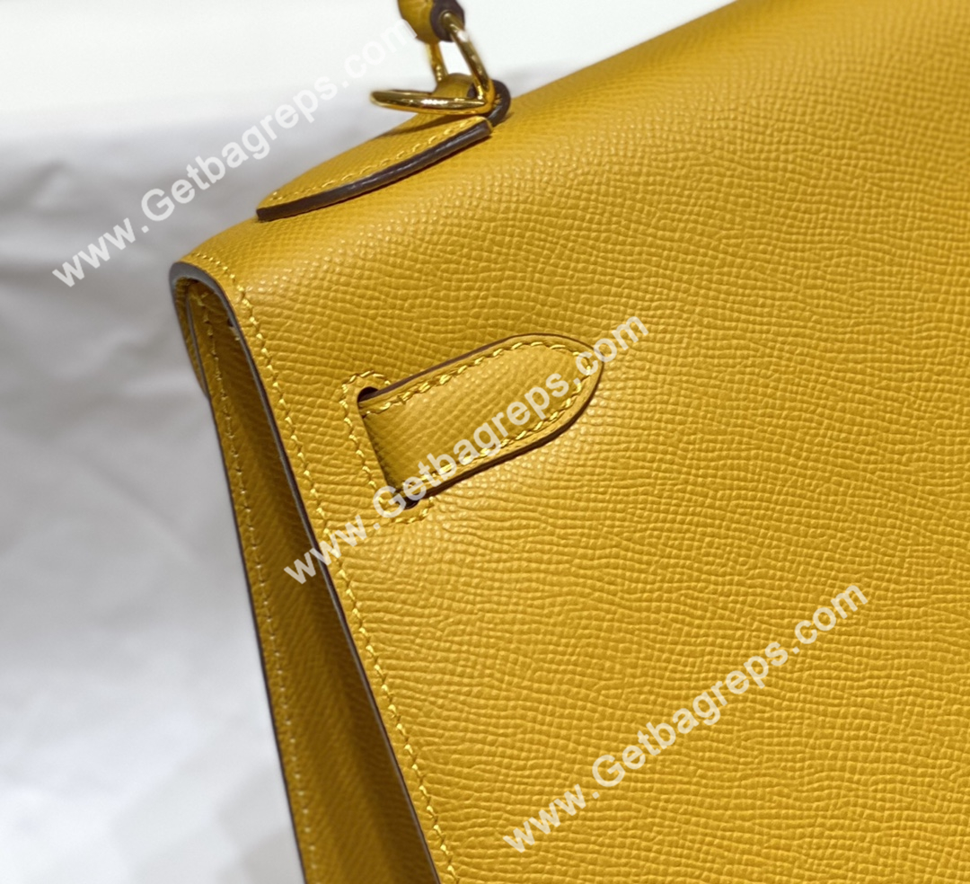 Kelly 25cm 28cm Epsom Amber With Gold