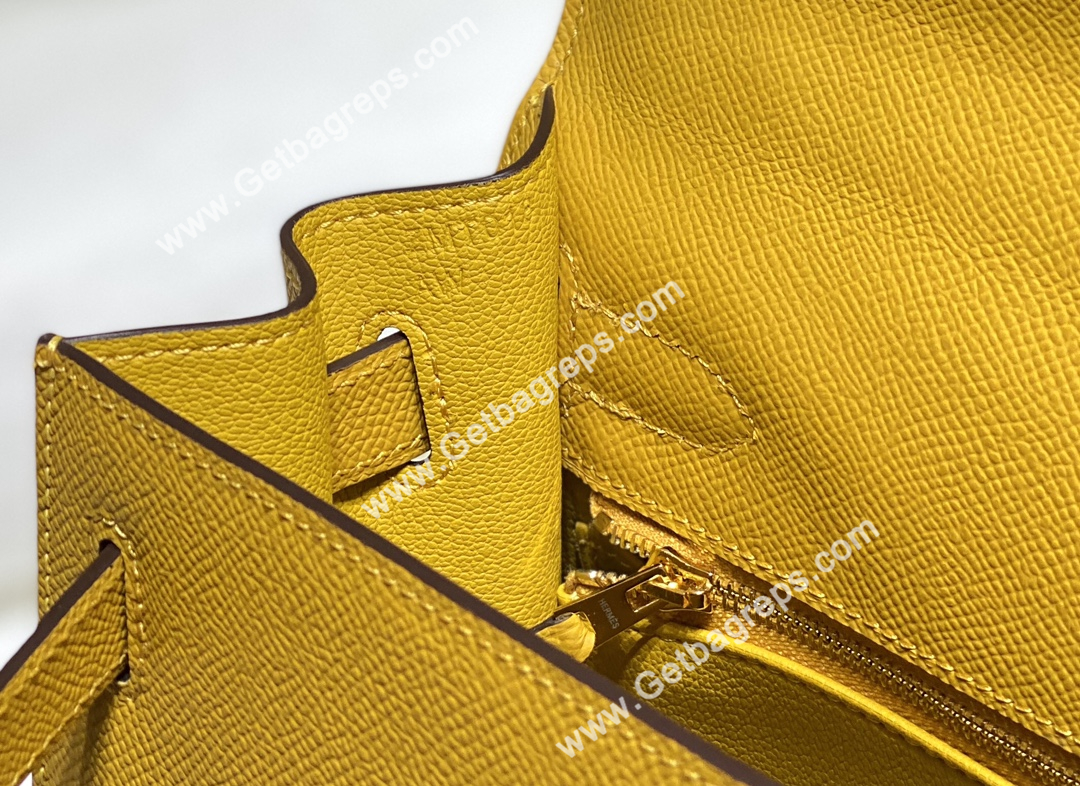 Kelly 25cm 28cm Epsom Amber With Gold