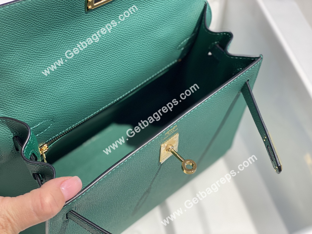 Kelly 25cm 28cm Epsom Emerald With Gold
