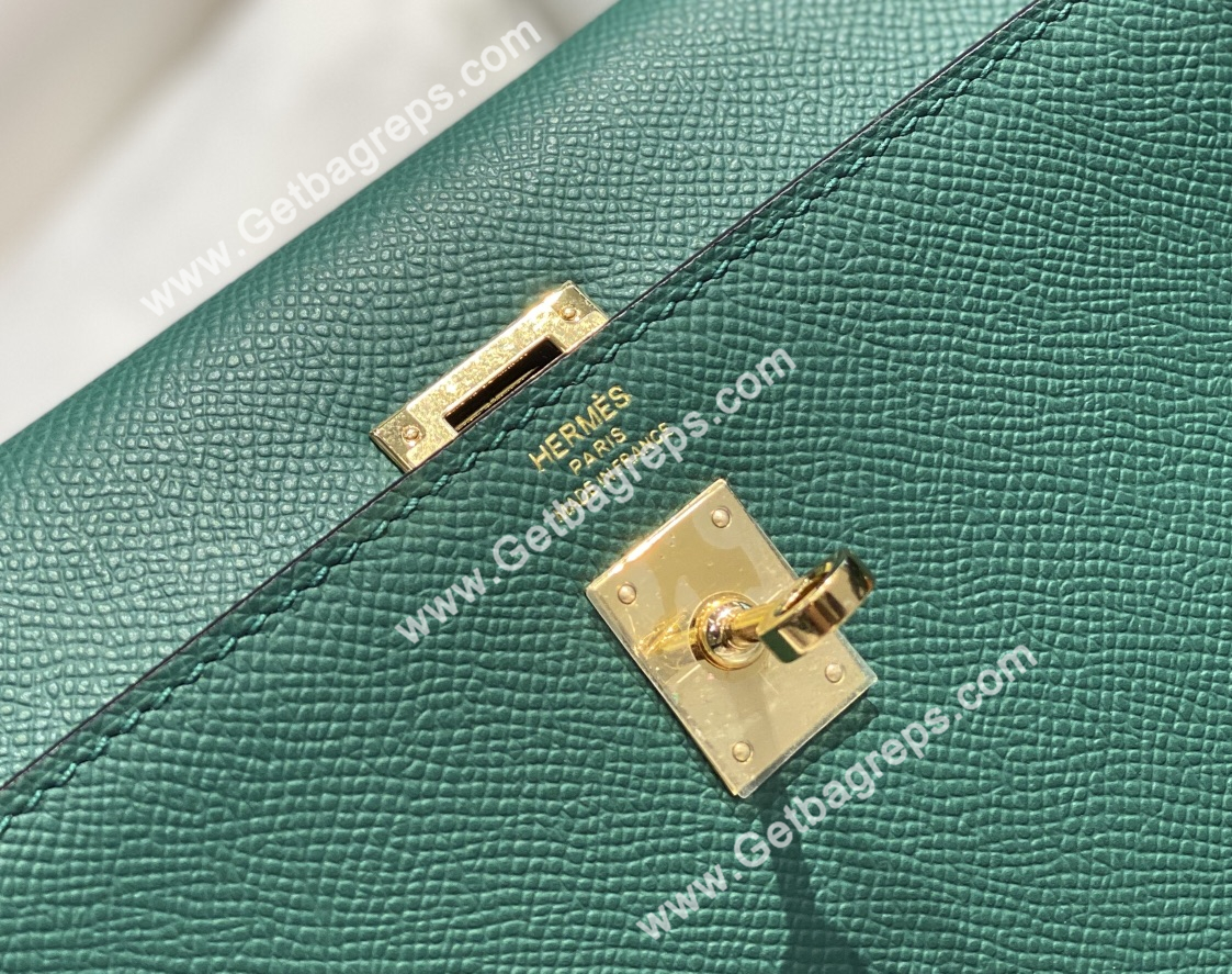 Kelly 25cm 28cm Epsom Emerald With Gold