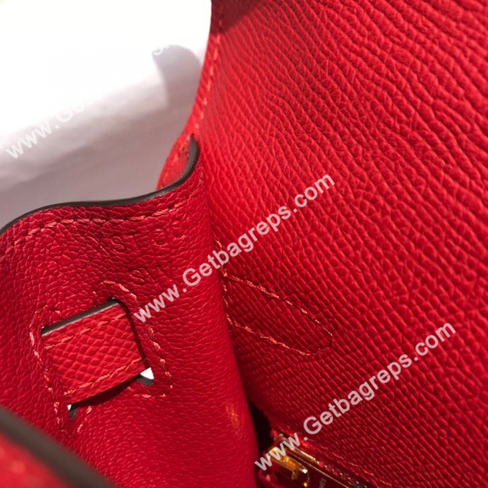 Kelly 25cm 28cm Epsom Red With Gold