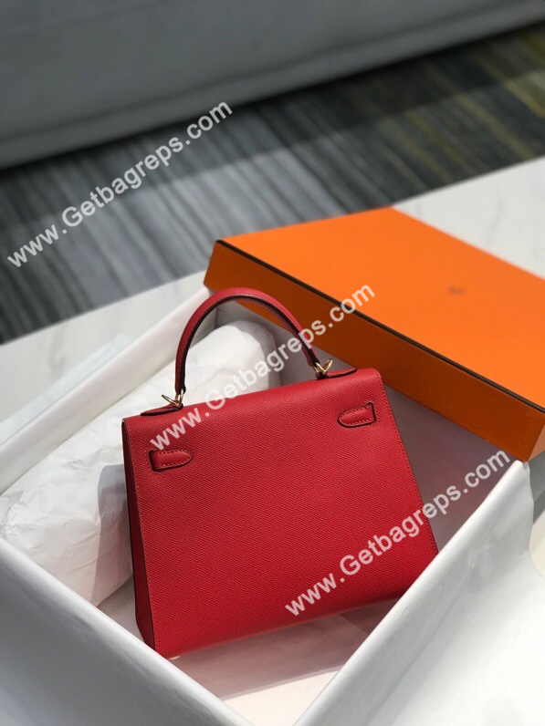 Kelly 25cm 28cm Epsom Red With Gold