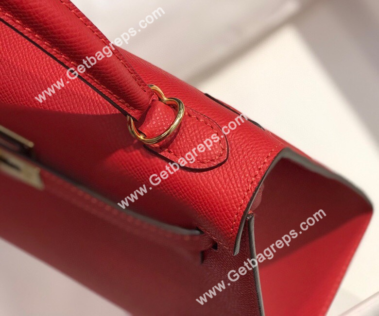 Kelly 25cm 28cm Epsom Red With Gold