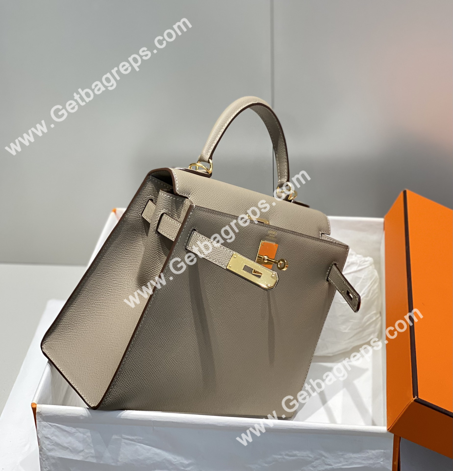 Kelly 25cm Epsom Asphalt Gary With Gold