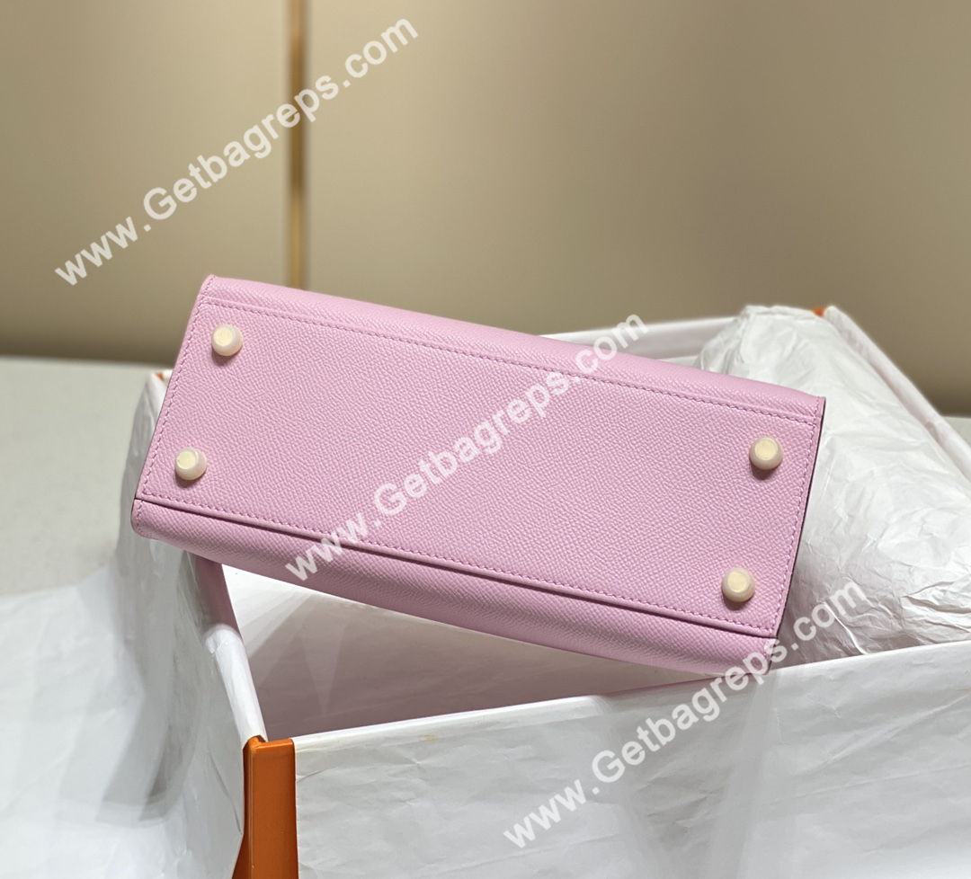 Kelly 25cm Epsom Mallow With Gold
