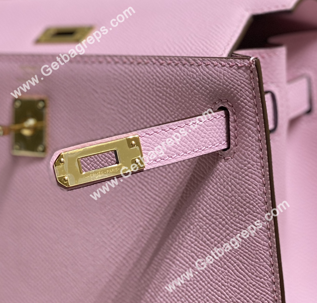 Kelly 25cm Epsom Mallow With Gold