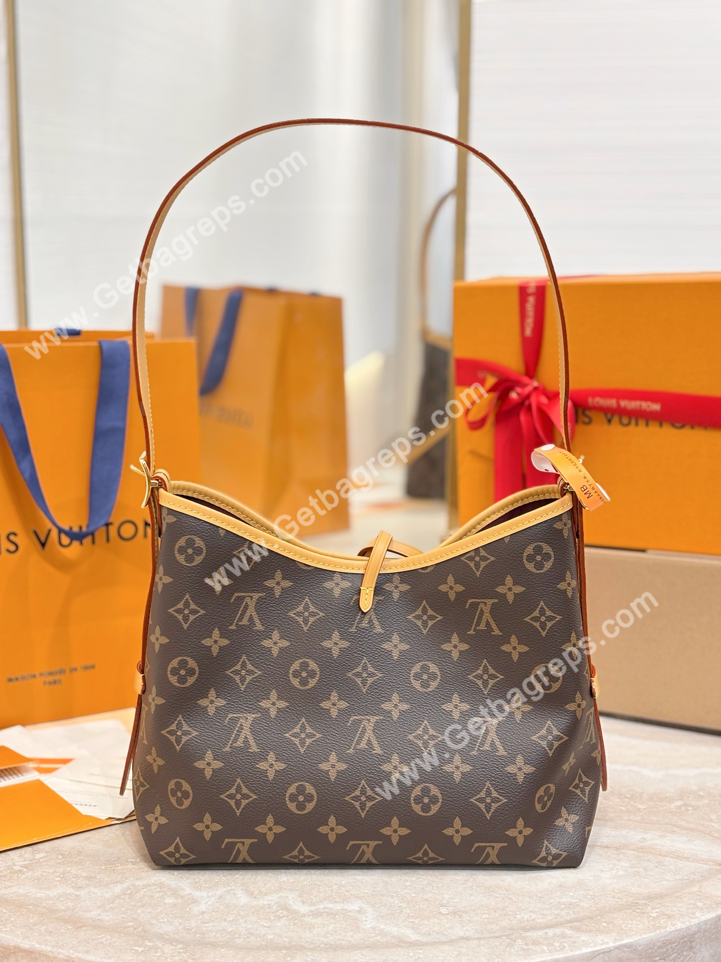 LV M46203 Carryall Monogram Canvas PM Hobo Bag