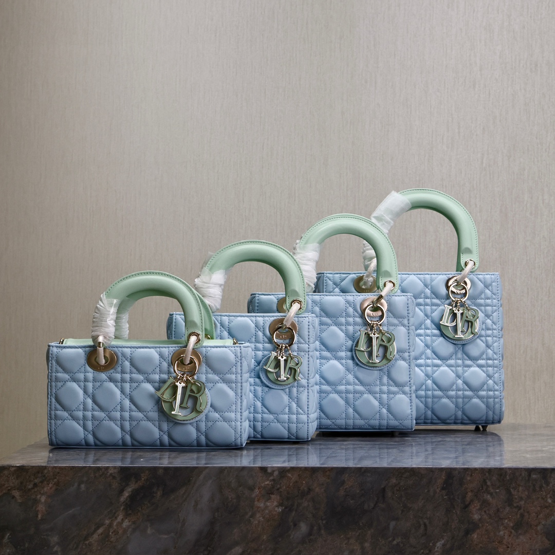 Lady Dior Blue and Light Green 4 Different size