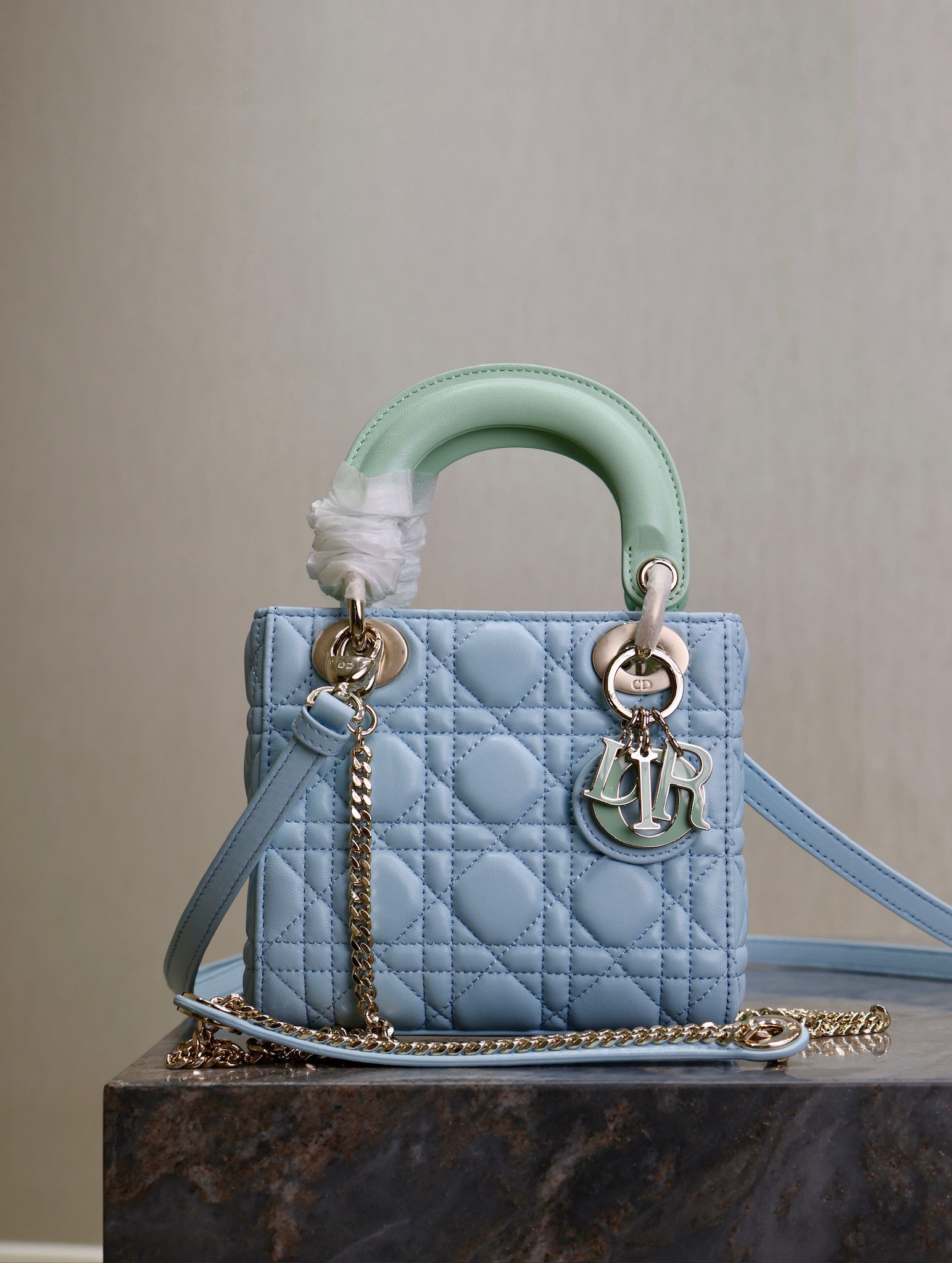 Lady Dior Blue and Light Green 4 Different size