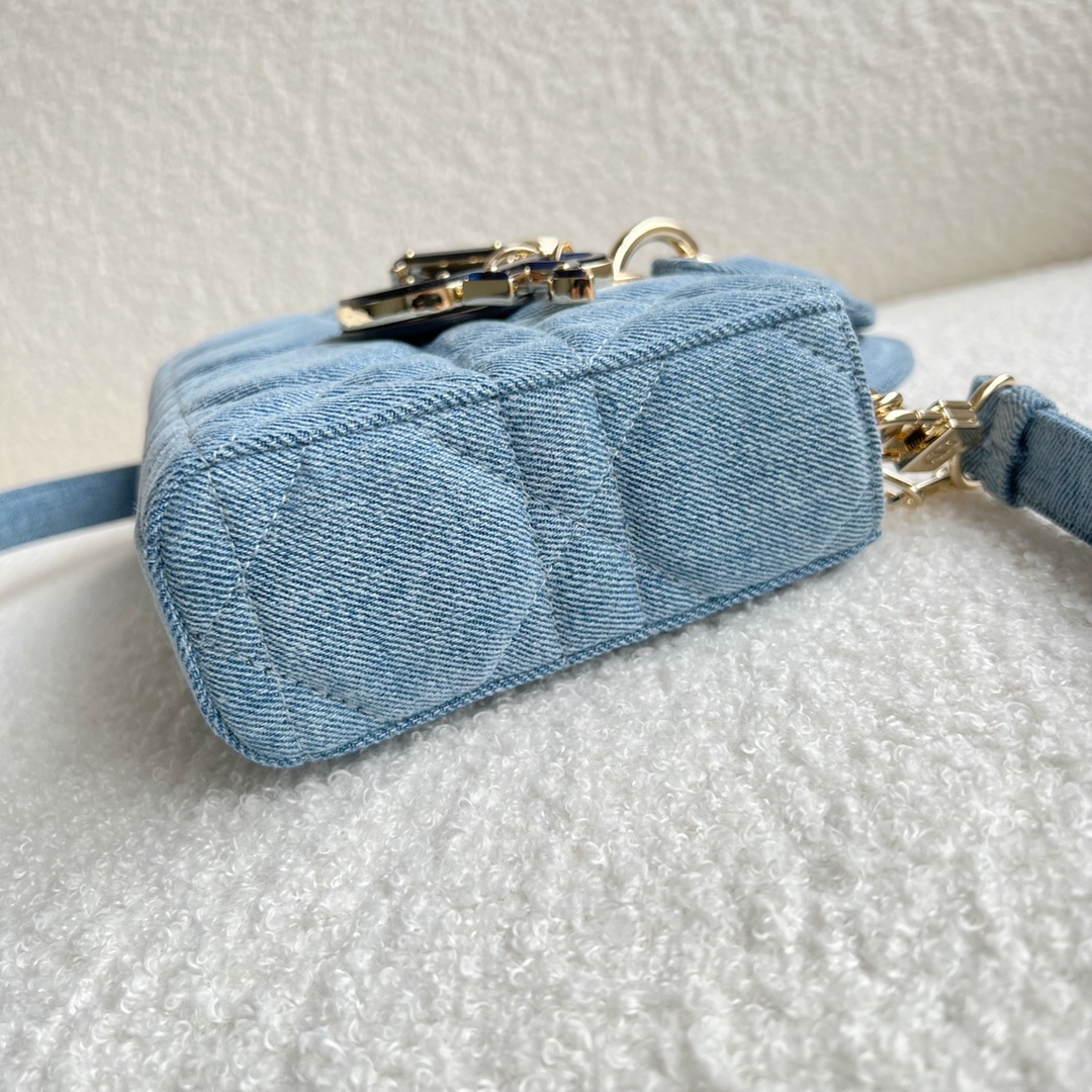 Lady Dior D-JOY Bag Blue Cannage Denim