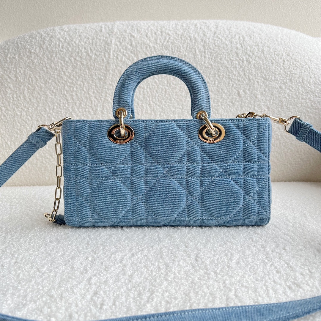 Lady Dior D-JOY Bag Blue Cannage Denim