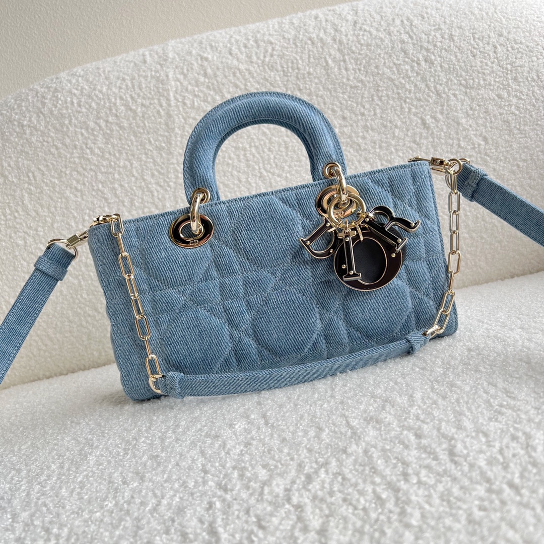 Lady Dior D-JOY Bag Blue Cannage Denim