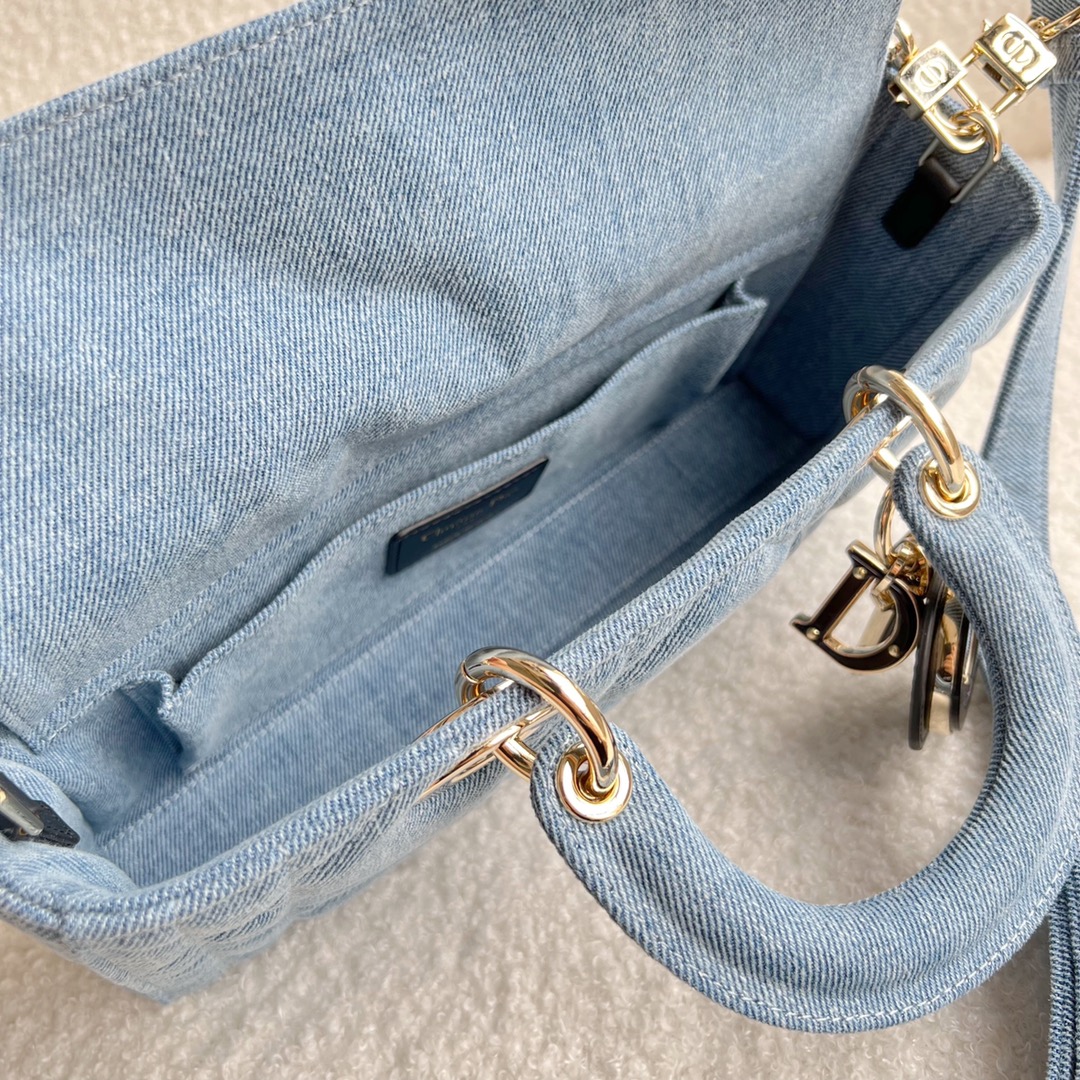 Lady Dior D-JOY Bag Blue Cannage Denim