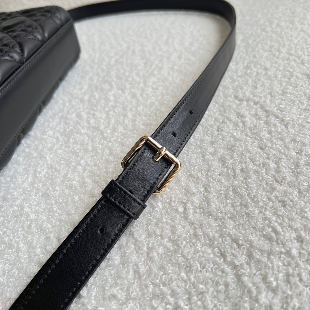 Lady Dior D-JOY Bag Latte Cannage Lambskin Black