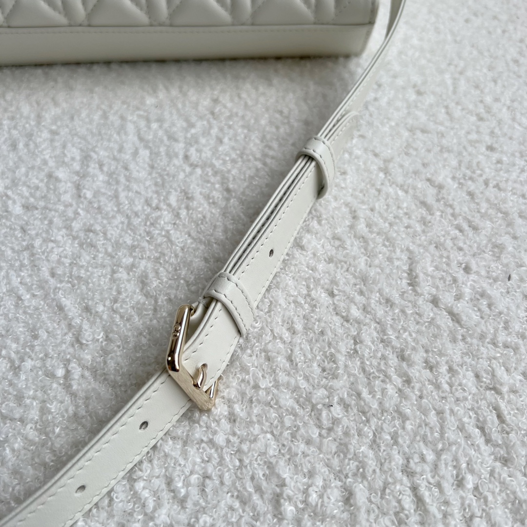 Lady Dior D-JOY Bag Latte Cannage Lambskin White