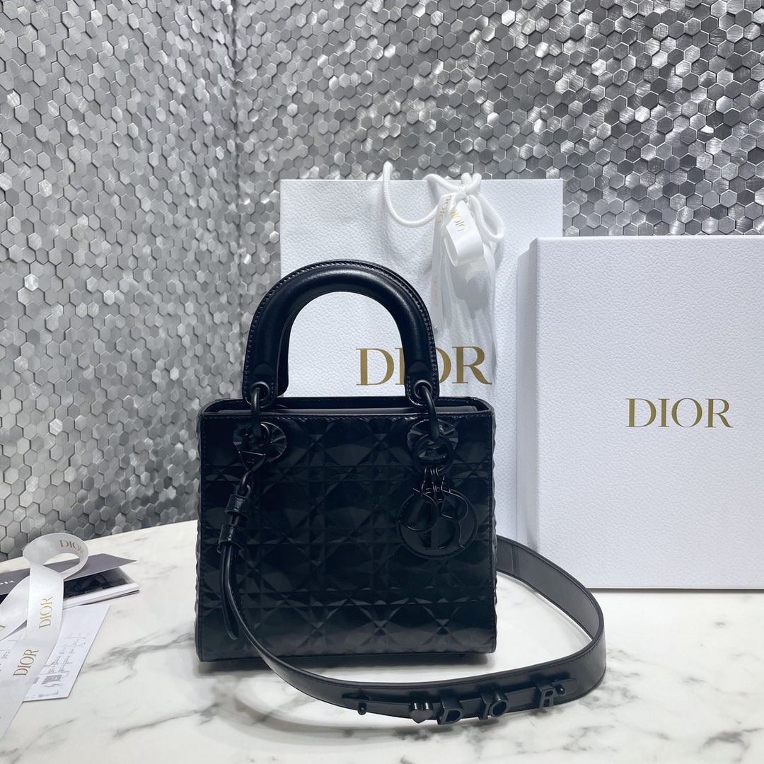 Lady Dior My ABCDior Bag Black Cannage Calfskin with Diamond Motif