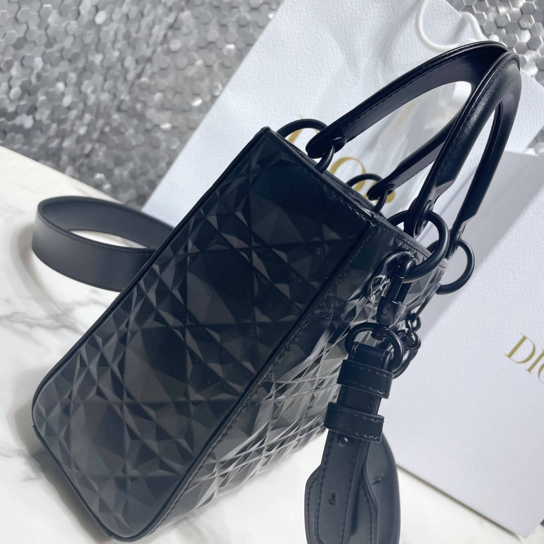 Lady Dior My ABCDior Bag Black Cannage Calfskin with Diamond Motif