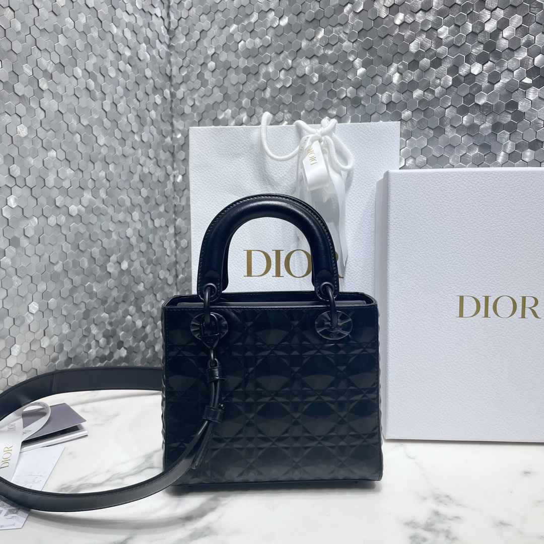 Lady Dior My ABCDior Bag Black Cannage Calfskin with Diamond Motif