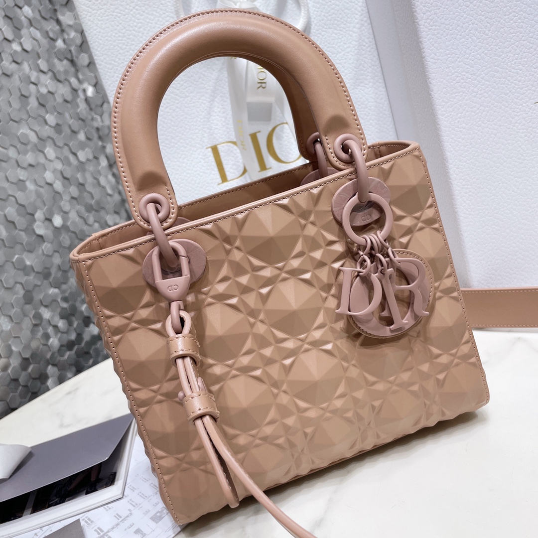 Lady Dior My ABCDior Bag Rose Cannage Calfskin with Diamond Motif