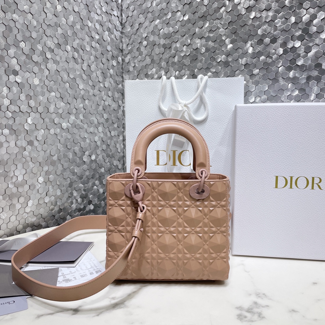 Lady Dior My ABCDior Bag Rose Cannage Calfskin with Diamond Motif