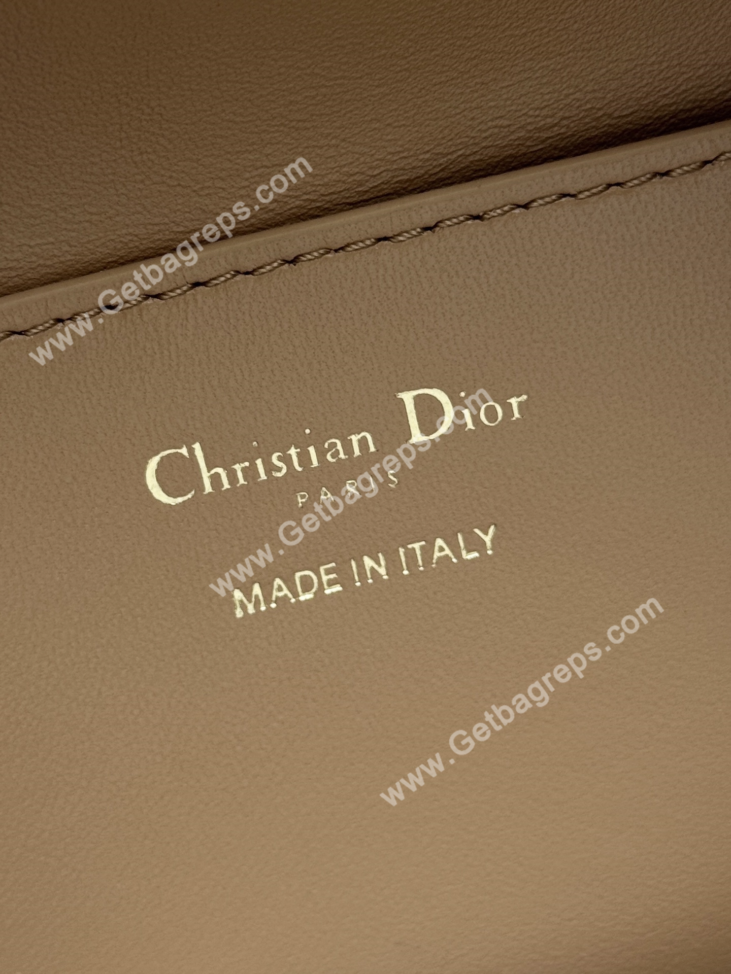 Large Dior Caro Bucket Bag Light Gold