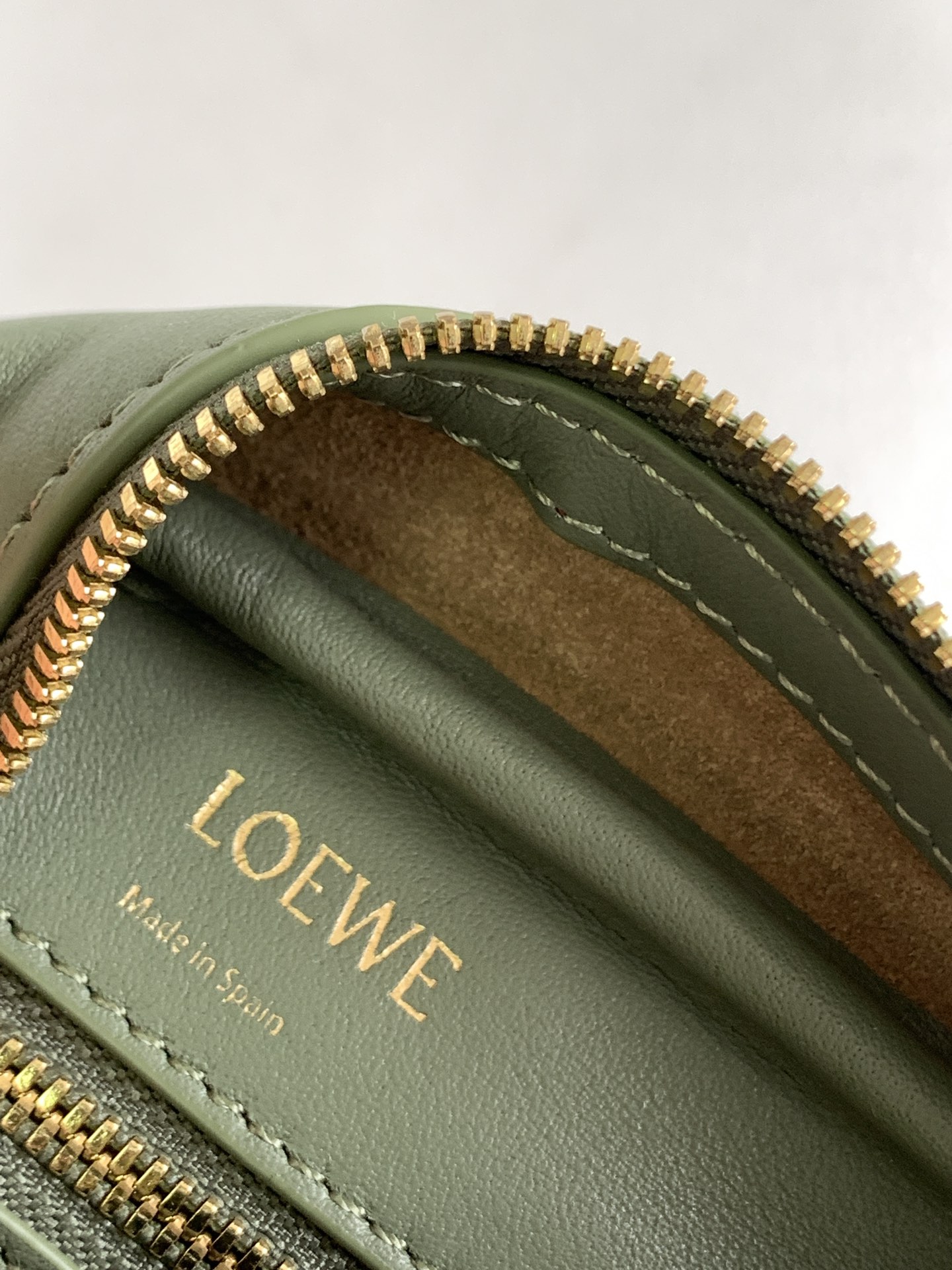 Loewe Amazona 19 Square Bag in Nappa Calfskin Green