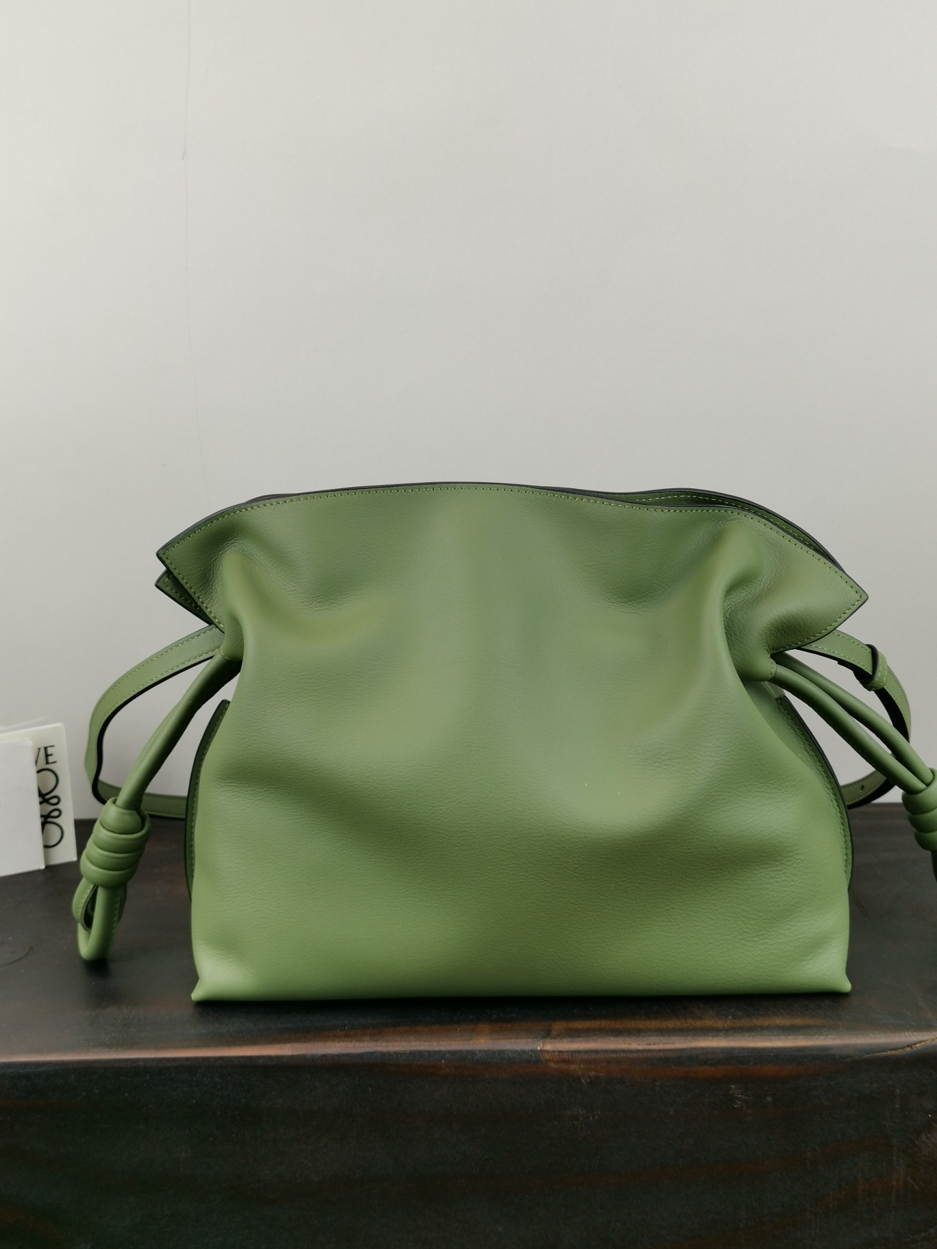 Loewe Large Flamenco Clutch in Nappa Calfskin Avocado