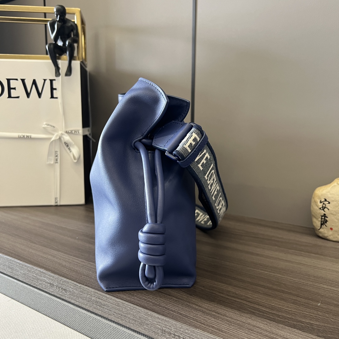 Loewe Large Flamenco Clutch in Nappa Calfskin Blue Purple Glaze