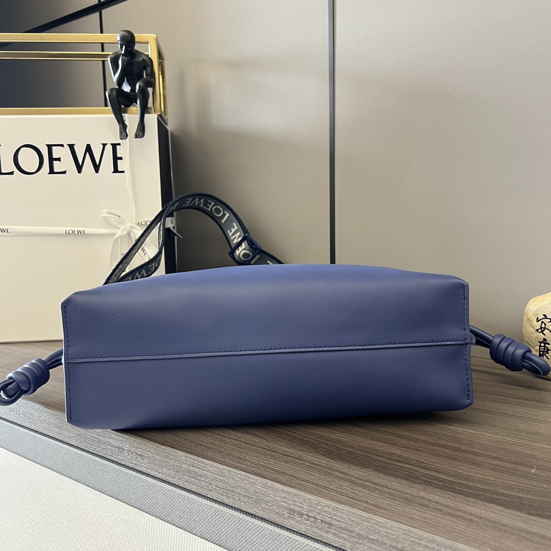 Loewe Large Flamenco Clutch in Nappa Calfskin Blue Purple Glaze