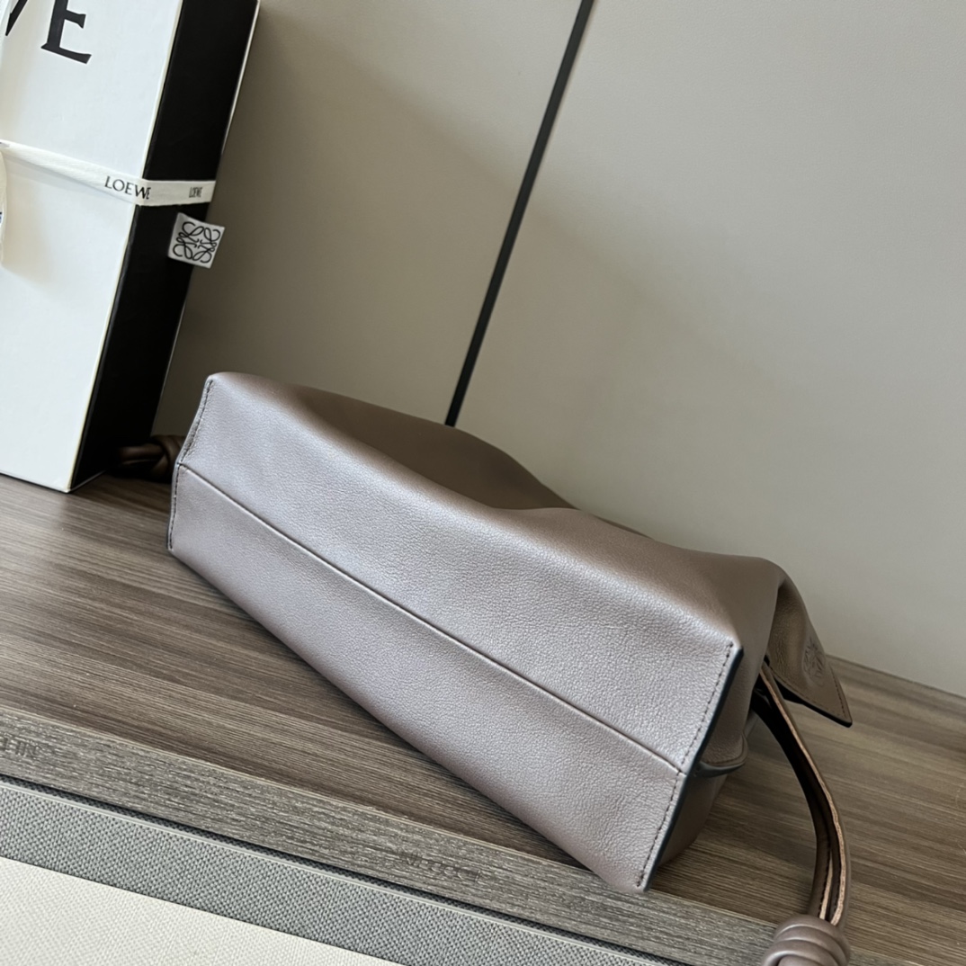 Loewe Large Flamenco Clutch in Nappa Calfskin Chocolate