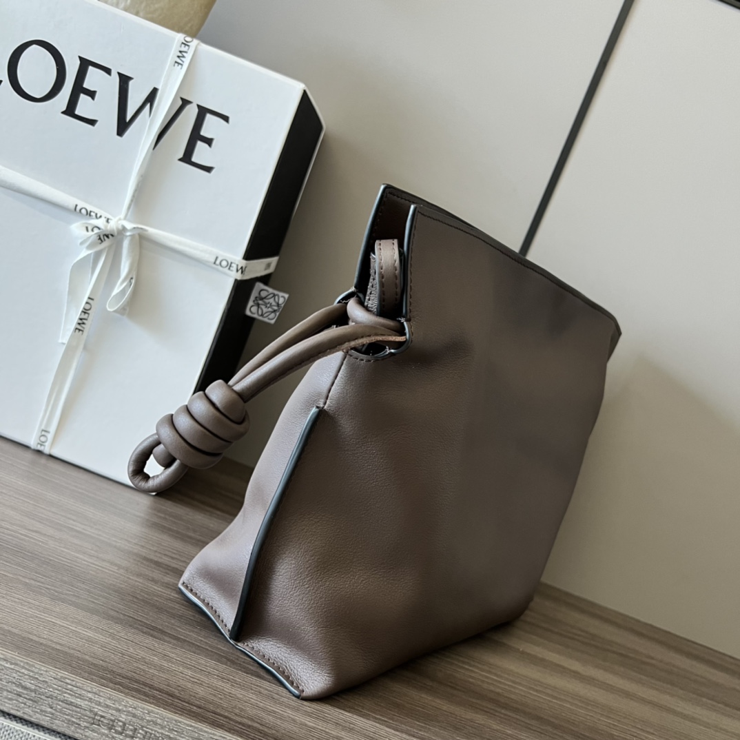 Loewe Large Flamenco Clutch in Nappa Calfskin Chocolate