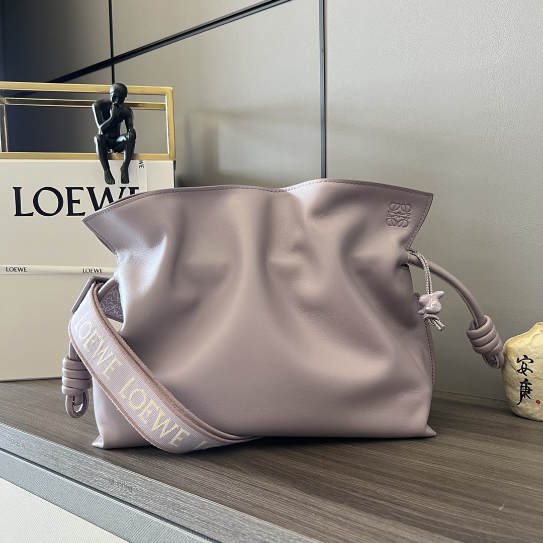 Loewe Large Flamenco Clutch in Nappa Calfskin Lavender Glaze