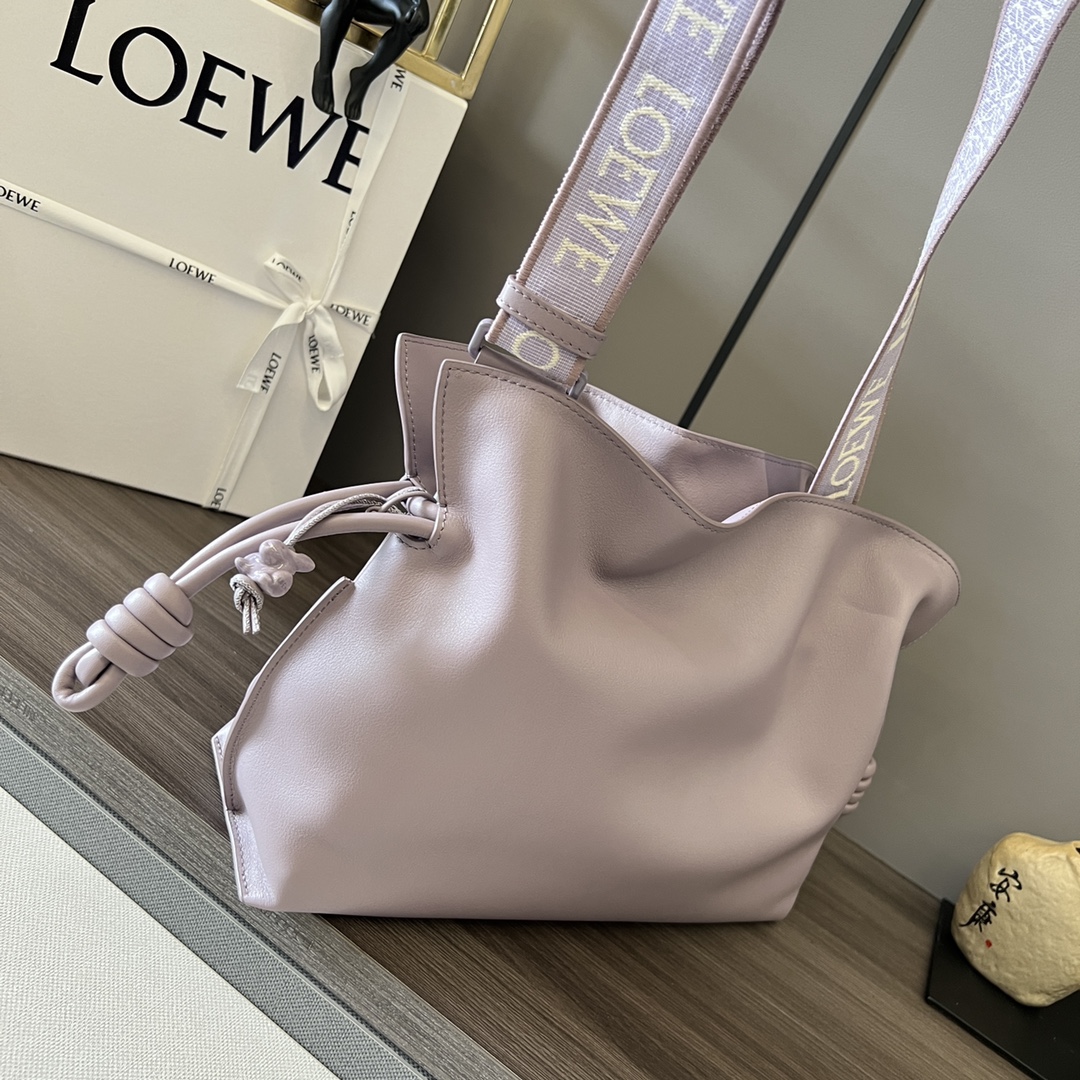 Loewe Large Flamenco Clutch in Nappa Calfskin Lavender Glaze