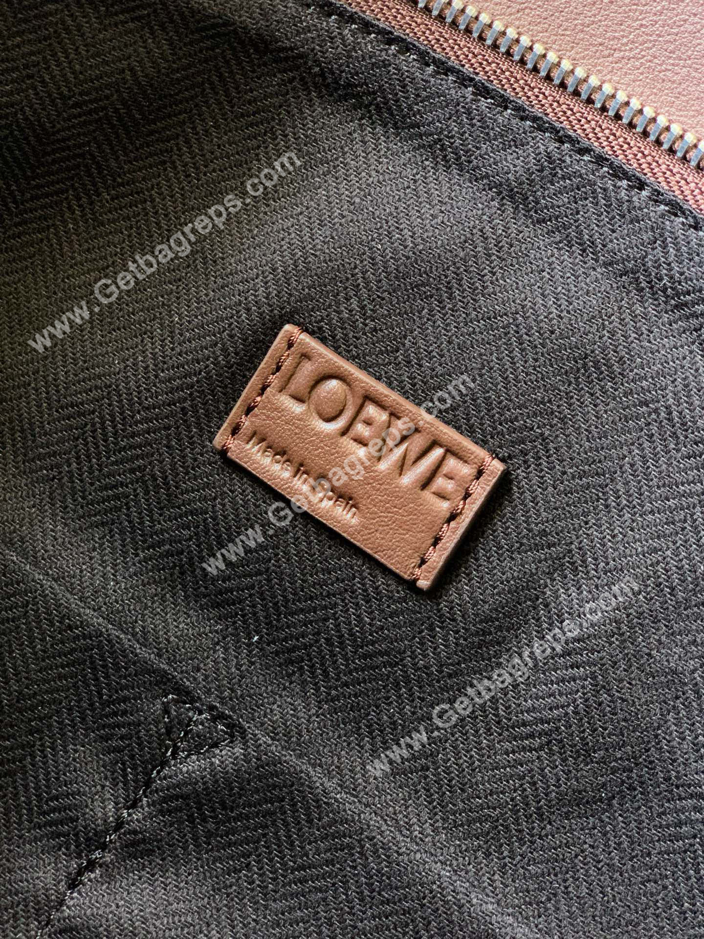 Loewe Large Puzzle Biker Bag in Shiny Calfskin Dark Chestnut