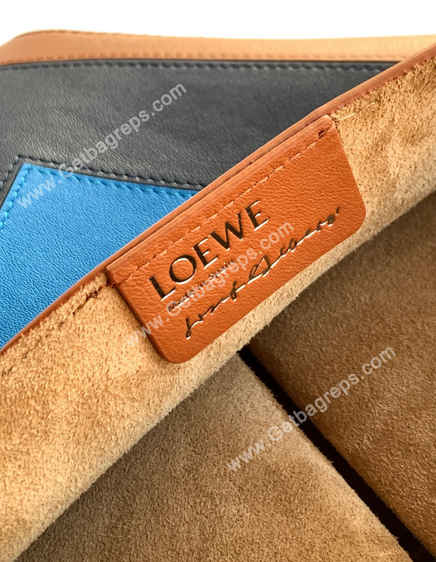 Loewe Medium Puzzle Fold Tote in Shiny Calfskin Brown