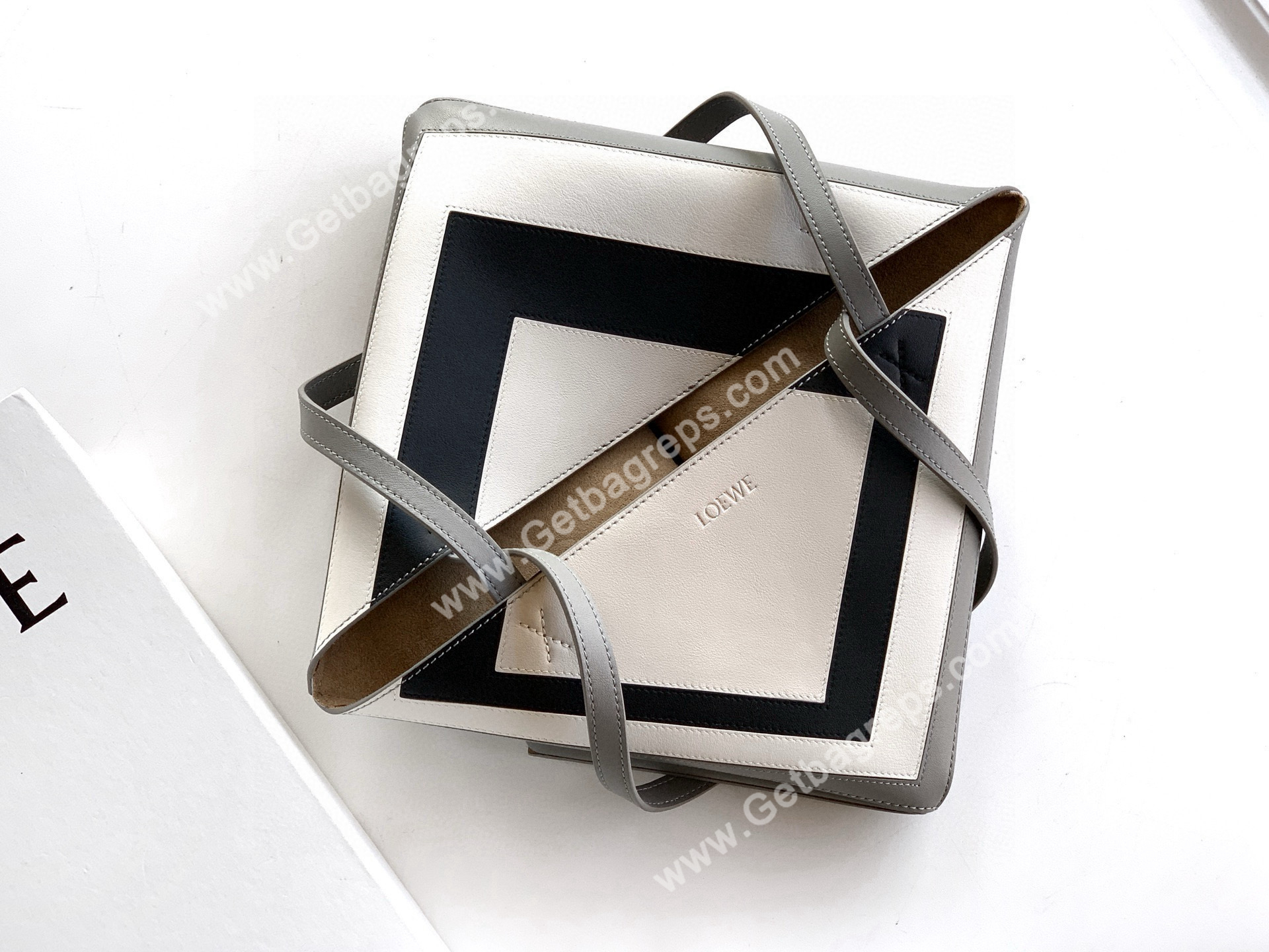 Loewe Medium Puzzle Fold Tote in Shiny Calfskin Gray