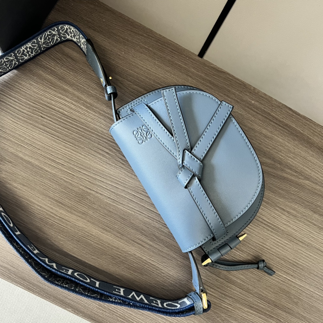 Loewe Mini Gate Bag in Soft Calfskin Blue