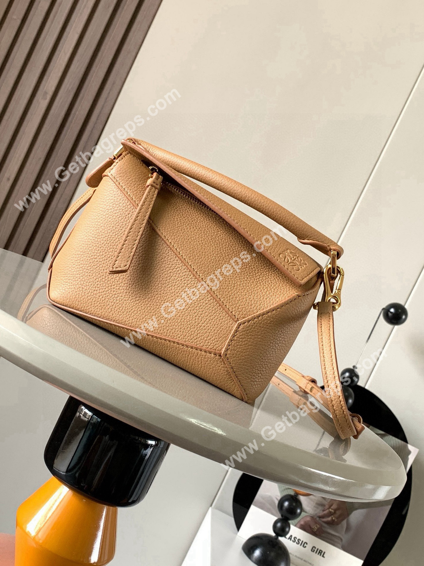 Loewe Mini Puzzle Edge Bag in Soft Grained Calfskin-002