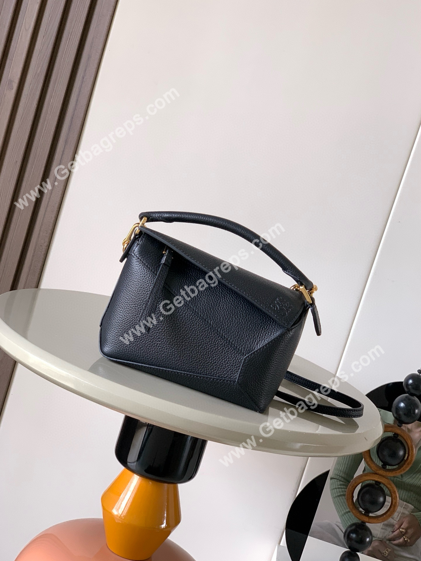 Loewe Mini Puzzle Edge Bag in Soft Grained Calfskin-003