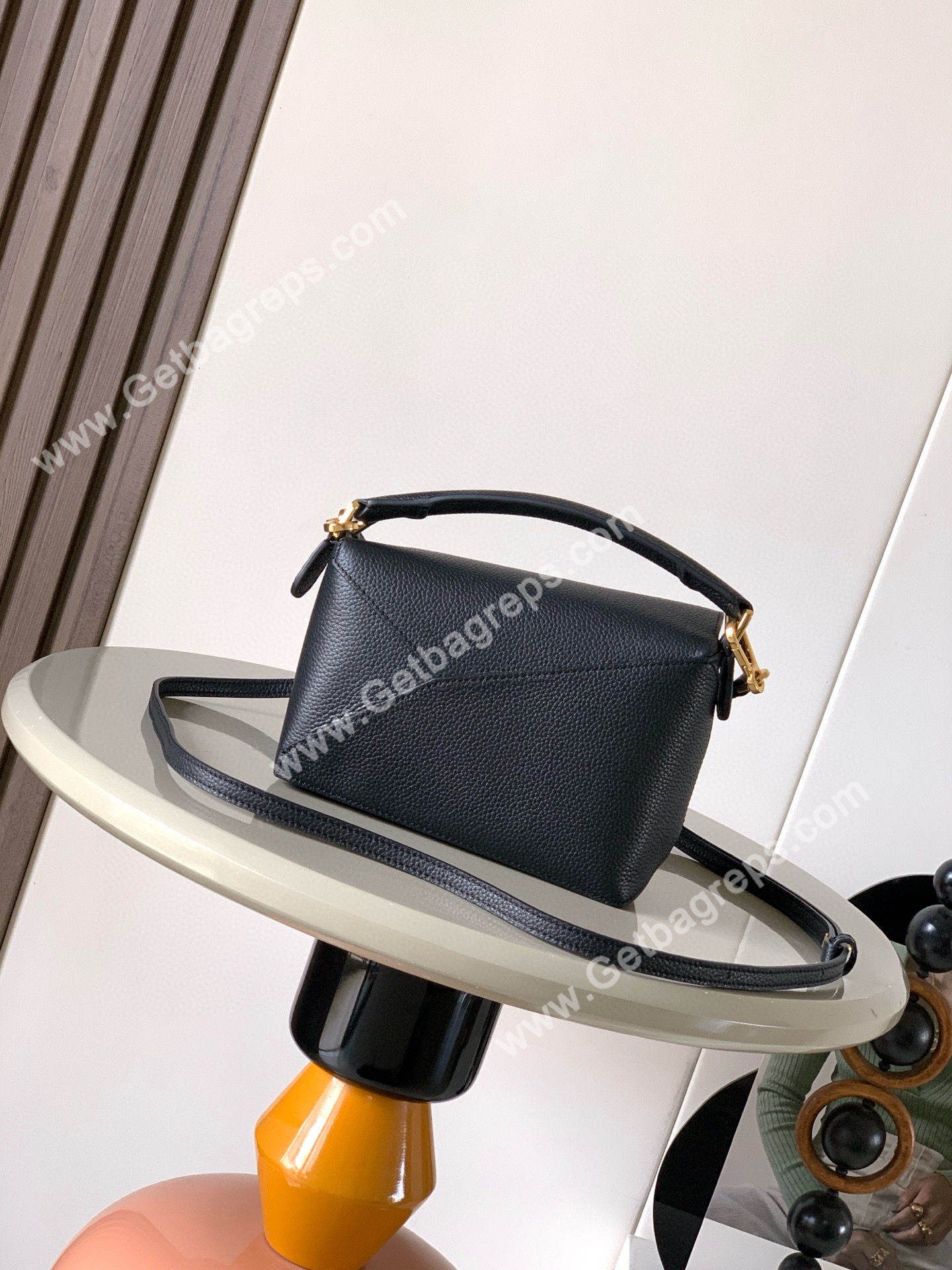 Loewe Mini Puzzle Edge Bag in Soft Grained Calfskin-003