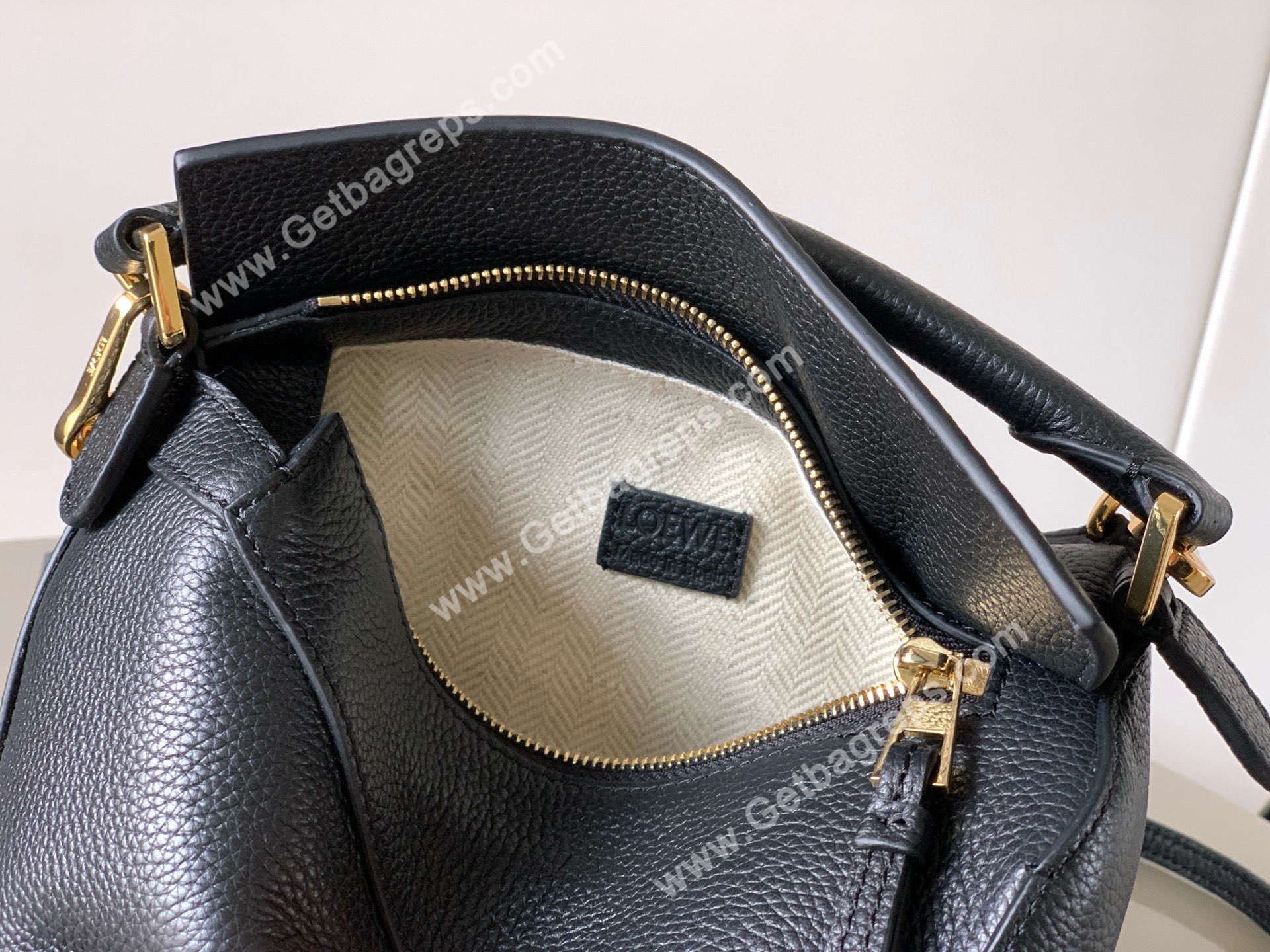 Loewe Mini Puzzle Edge Bag in Soft Grained Calfskin-003