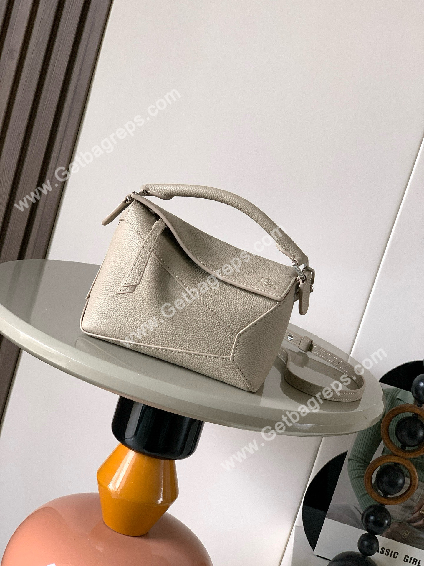 Loewe Mini Puzzle Edge Bag in Soft Grained Calfskin-004