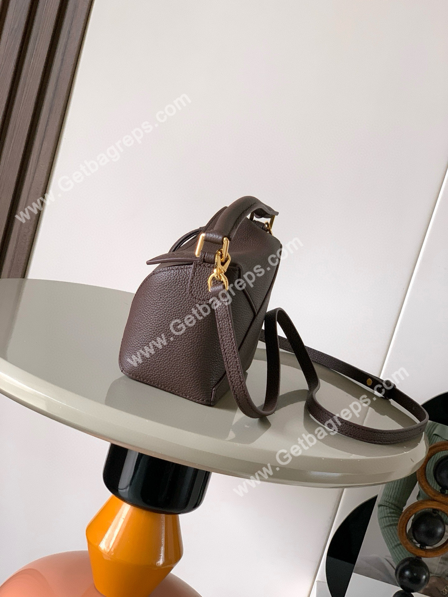 Loewe Mini Puzzle Edge Bag in Soft Grained Calfskin-005