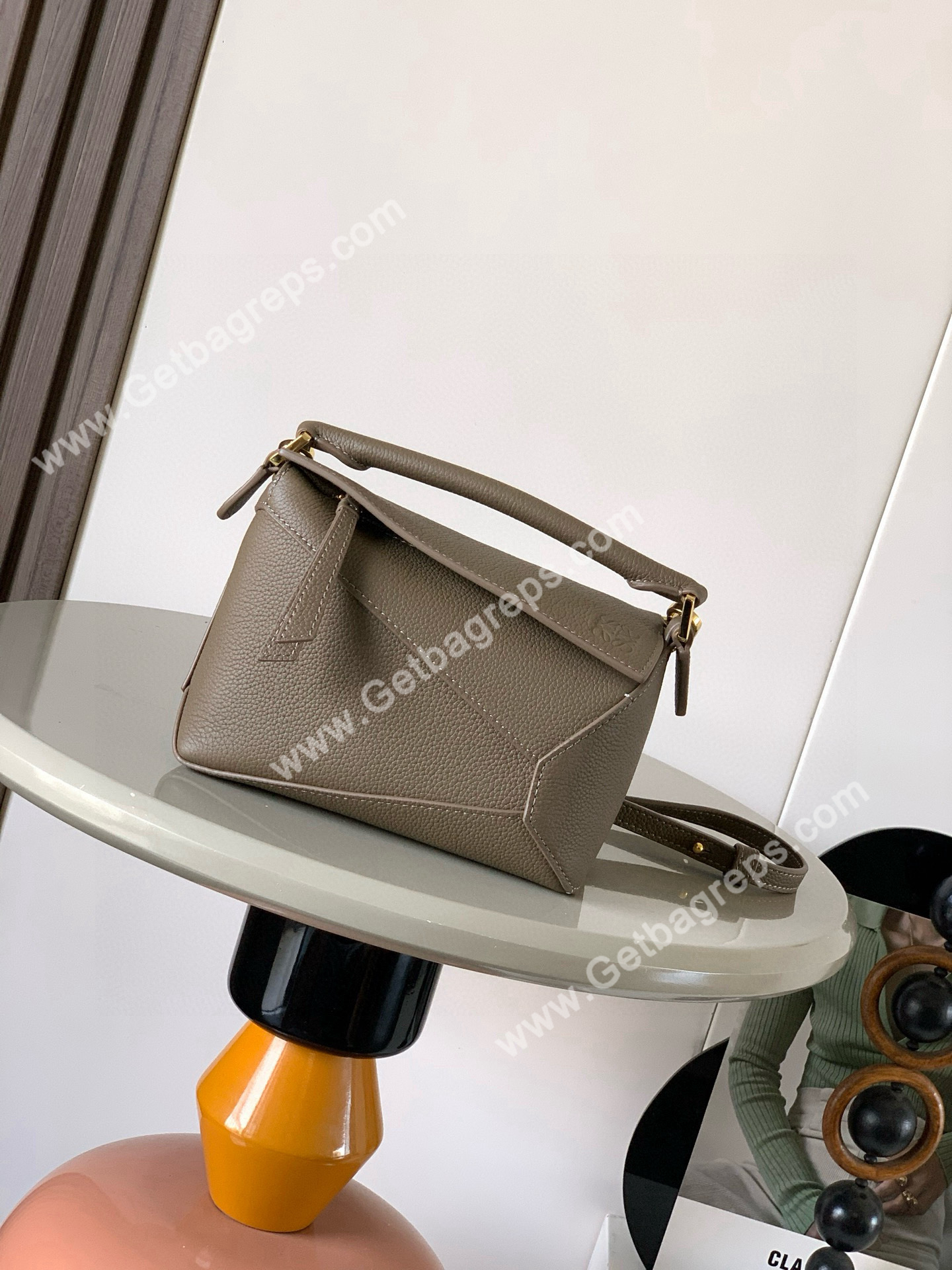 Loewe Mini Puzzle Edge Bag in Soft Grained Calfskin-006