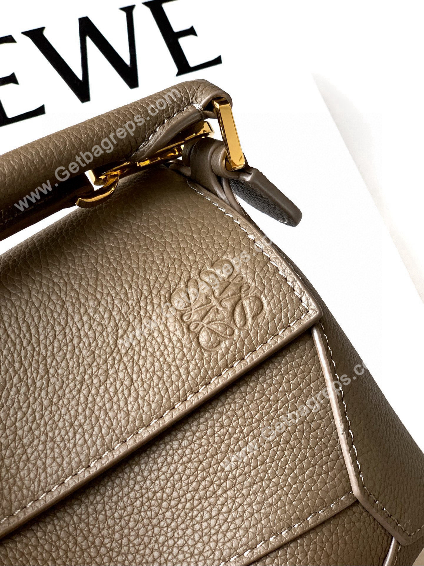 Loewe Mini Puzzle Edge Bag in Soft Grained Calfskin-006