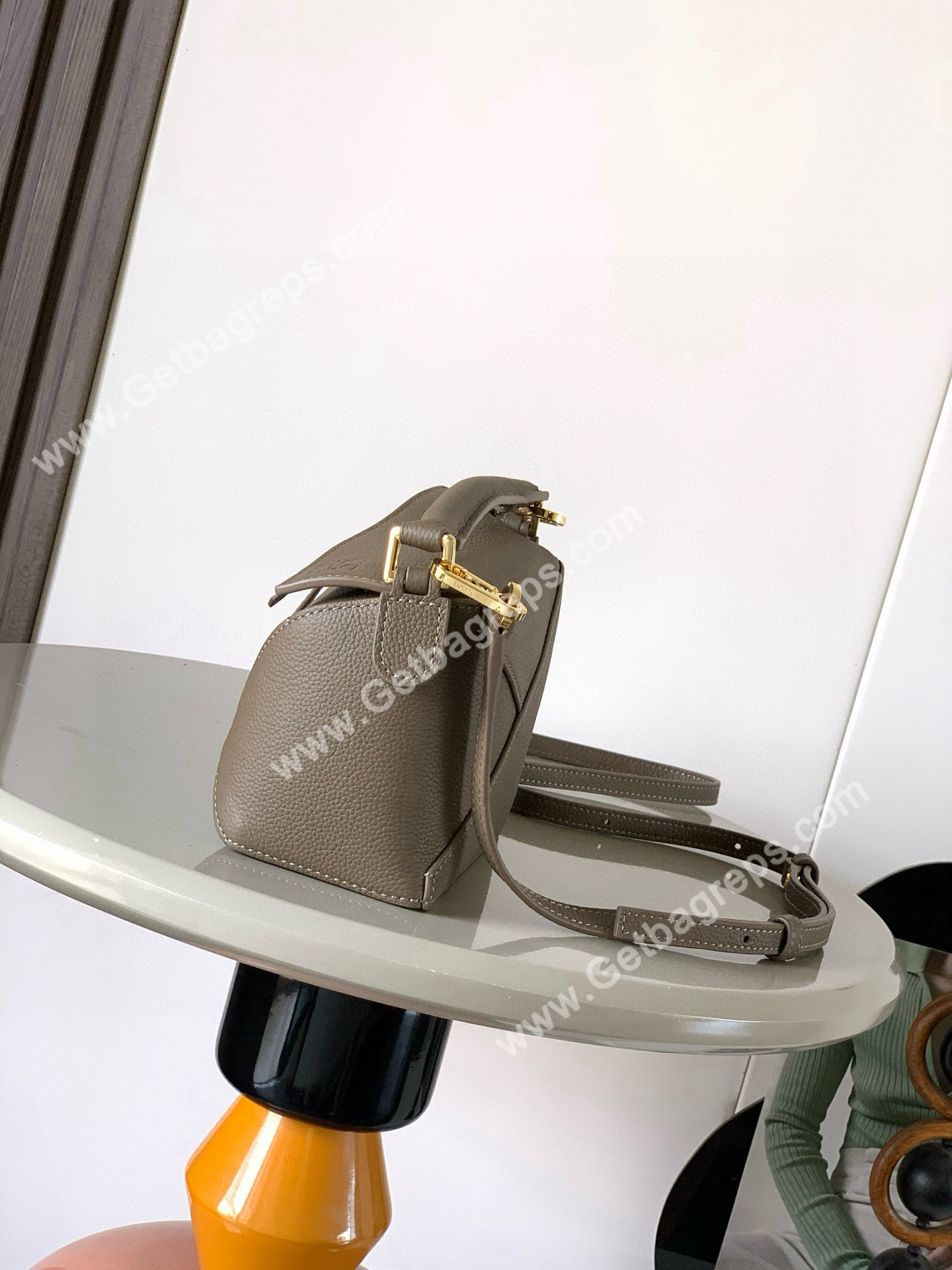 Loewe Mini Puzzle Edge Bag in Soft Grained Calfskin-006